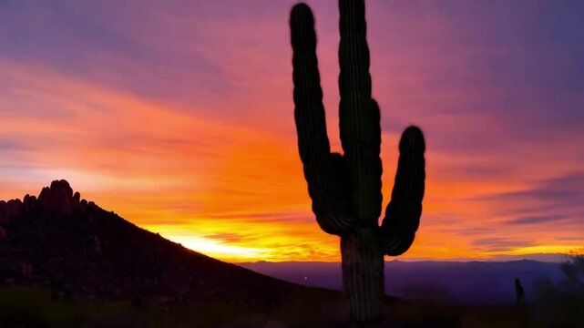 breathtaking epic sunset over Tucson at Mount Lemon in Arizona 4K footage 
