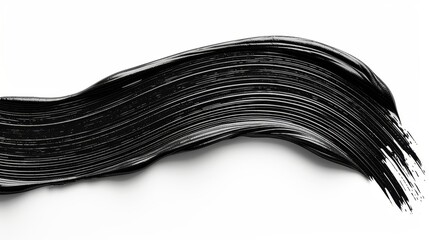 Aerial abstract art  black brushstrokes on a crisp white background for modern decor