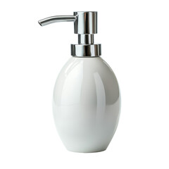 Stylish White Ceramic Soap Dispenser for Modern Bathrooms on transparent background