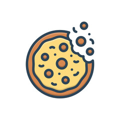 Color illustration icon for cookie