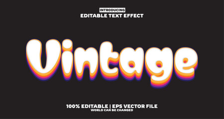 New Vintage editable text effect in modern trend style