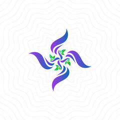 Flower propeller shape logo