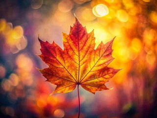 Autumn Maple Leaves Background: Vibrant Red and Orange Fall Foliage Texture