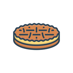 Color illustration icon for pie