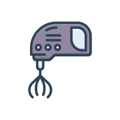 Color illustration icon for beater