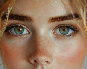 Fototapeta premium Mature Woman Smiling with Closed Eyes in Natural Lighting Portrait Showcasing Skincare and Beauty