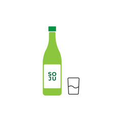 soju on white background