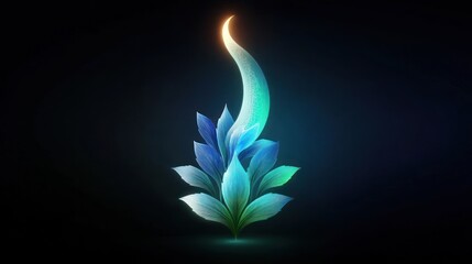 A glowing abstract representation of a floral design.