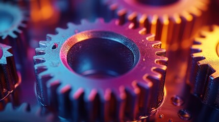 Colorful Gears Dynamics in Mechanics and Engineering