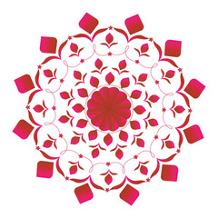 red and white flower background mandala art