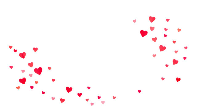 Red Heart Confetti Burst 