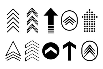Arrows up. Set of vector arrow icons. Cursor. Modern simple arrows. Vector illustration