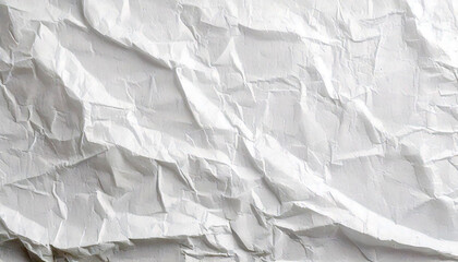 Fototapeta premium Crumpled White Paper,A crumpled sheet of white paper with various folds and creases.