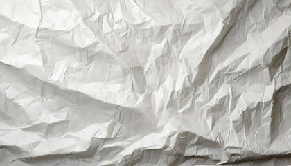Obraz premium Crumpled White Paper,A crumpled sheet of white paper with various folds and creases.