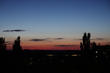 Rose sunset and colorful clouds