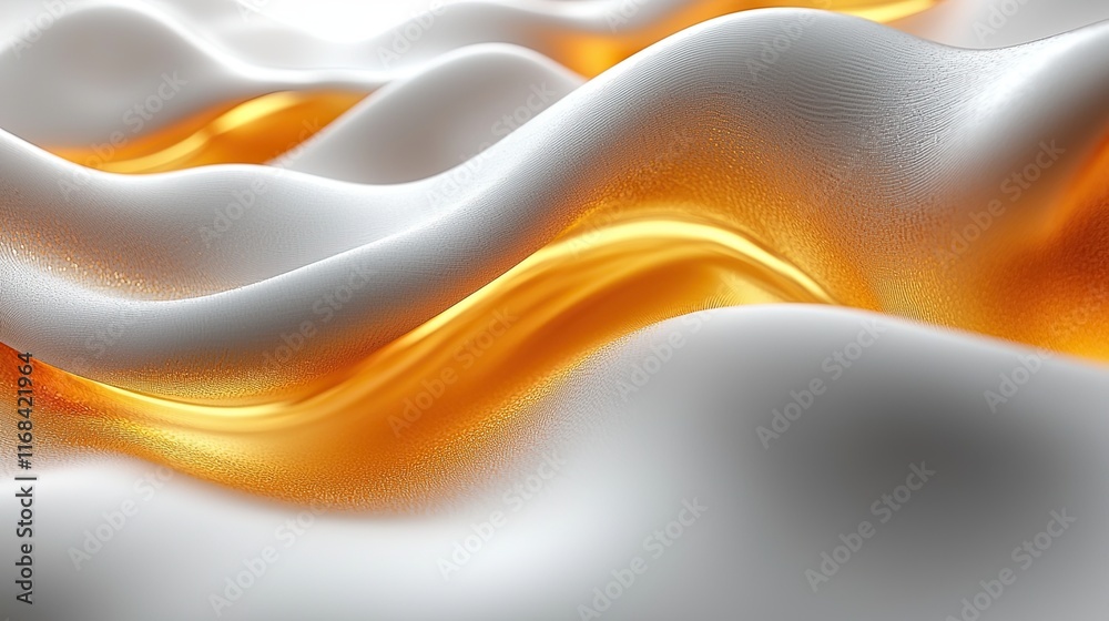 Poster textured fabric with warm light flowing through it creates a serene visual effect in an artistic com