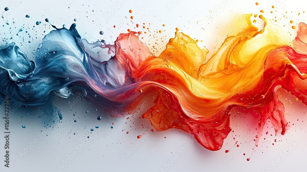Poster vibrant waves of color blend together in dynamic swirls creating an artistic display of fluid motion