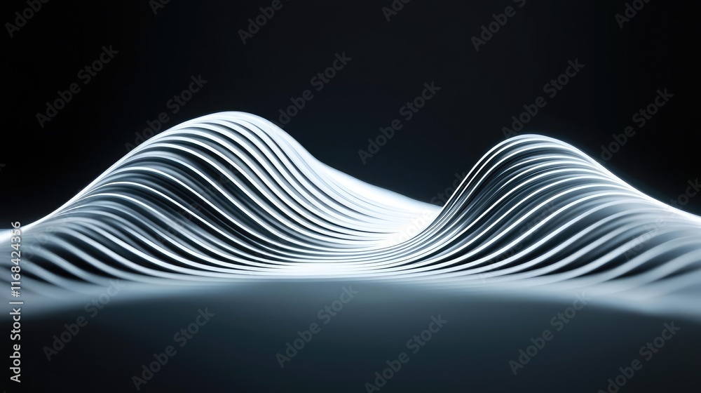 Poster Chalkboard abstract background idea. Abstract waves of light create a mesmerizing visual landscape in a dark setting.