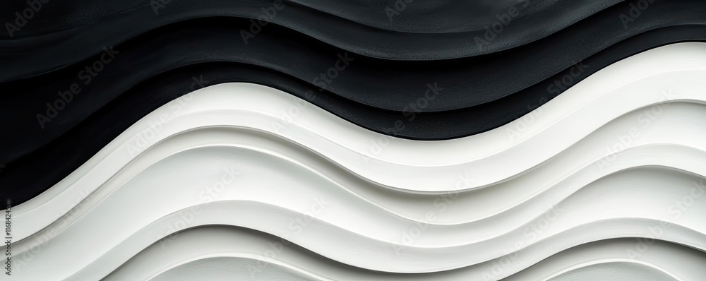 Poster chalkboard abstract background idea. abstract black and white waves create a modern, artistic backdr