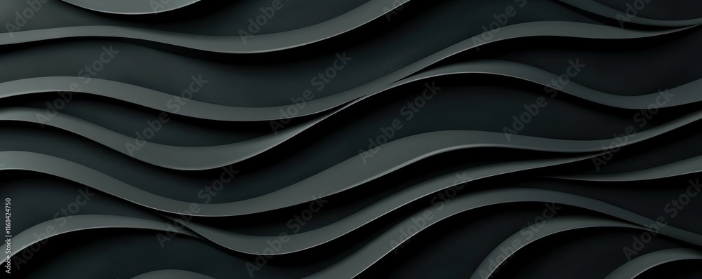 Poster Chalkboard abstract background idea. Abstract wavy lines in dark tones create a modern, textured background for design.