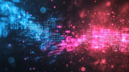 Fototapeta premium Binary Code Nebula: A Digital Universe of Data Streams