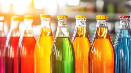 Colorful Bottled Drinks in Vivid Arrangements
