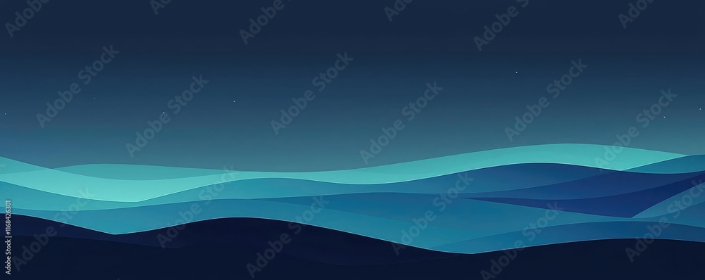 Poster Abstract blue waves create a calming and modern background for various design projects.