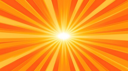Bright Orange and Yellow Sunburst Abstract Design
