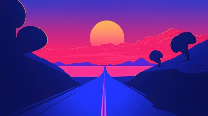 Sunset Highway: A Vibrant Road Trip to the Horizon