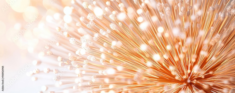 Poster Burst abstract background concept. Close-up of delicate flower patterns with shimmering light effects.