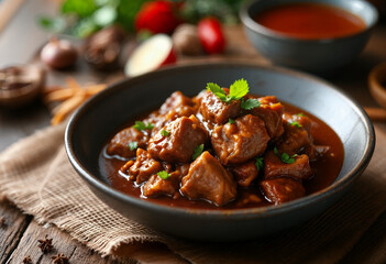 Traditional Minangkabau Rendang Dish &ndash; A West Sumatra Signature Delicacy