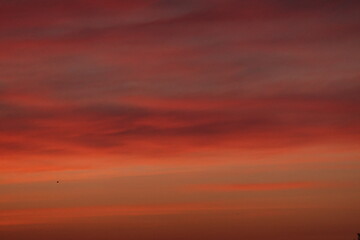 Rose sunset and colorful clouds