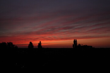 Fototapeta premium Rose sunset and colorful clouds