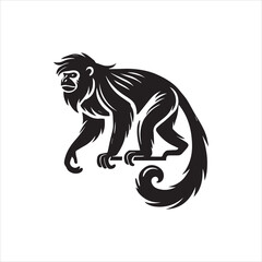 black and cartoon of a monkey