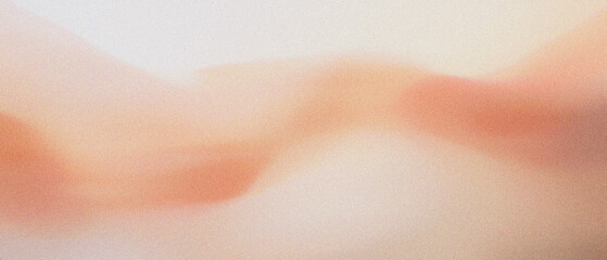 Fototapeta premium Abstract grainy noise gradient background with soft peach and beige hues, flow wavy movement, retro textured aesthetic, nostalgic, timeless calming beauty product brand design.