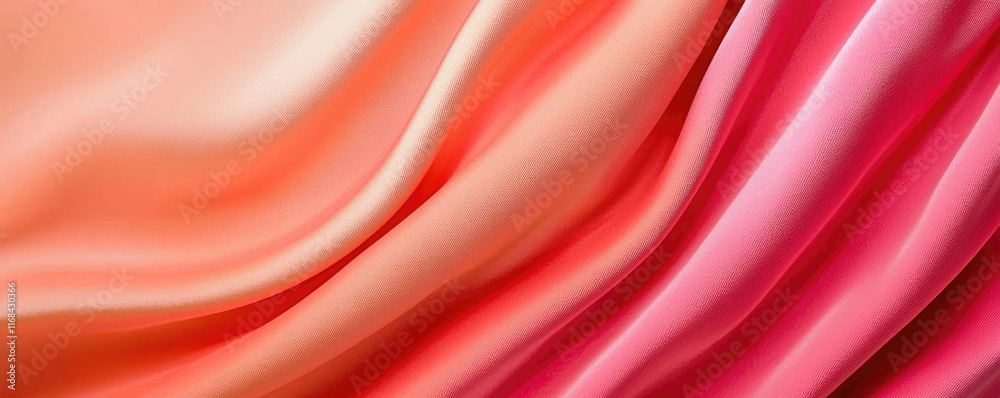 Poster velvet abstract background concept. a smooth blend of soft coral and pink satin fabric with elegant 