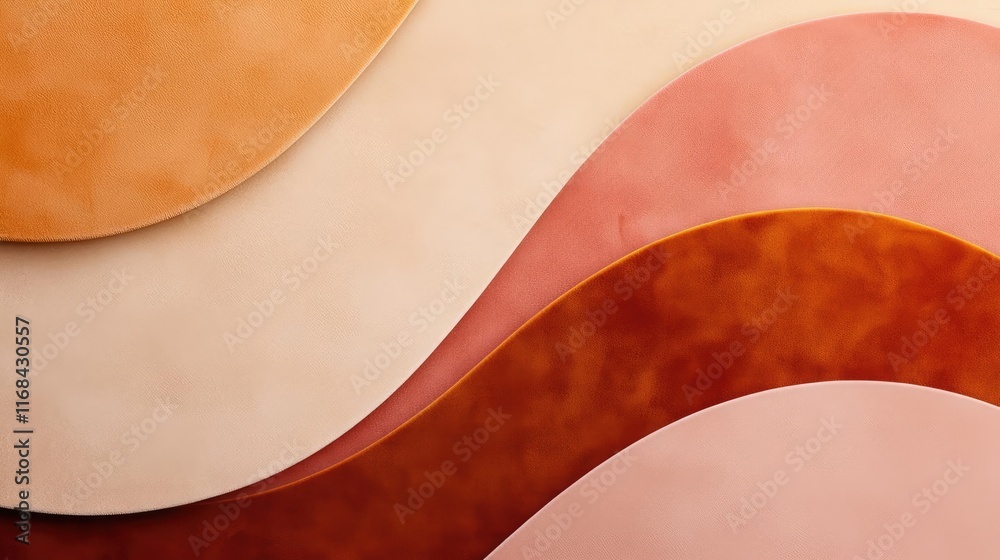 Poster velvet abstract background concept. abstract curves in warm tones create a soothing and modern desig