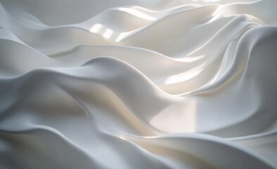 Obraz premium Soft, flowing white fabric with light and shadow.