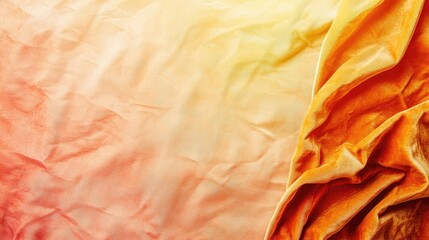 Velvet abstract background concept. Colorful wrinkled fabric texture creating a warm atmosphere with vibrant hues.