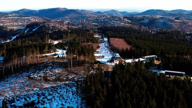 winterberg in the sauerland landscape from above 4k 25fps video