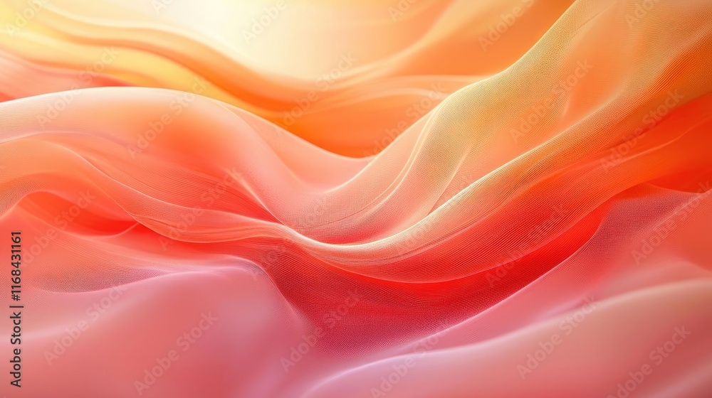 Aufkleber velvet abstract background concept. beautiful abstract design with flowing waves in warm orange and 