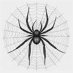 Fototapeta premium Spider web illustration perfect for creepy backgrounds & textures