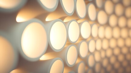 Illuminated Circular Tubes Abstract Wall Art