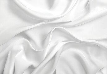 Obraz premium Elegant white fabric with soft folds and drapes.