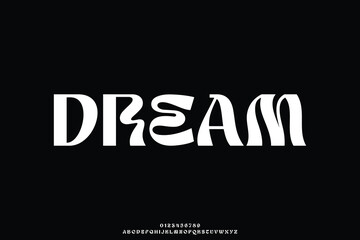 Creative decorative flowing sans serif alphabet display font vector. Curvy dream typeface