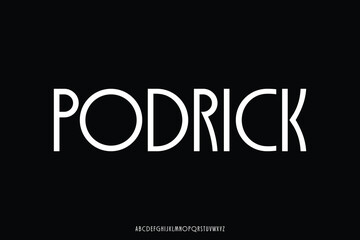 Unique minimalist sans serif art deco style alphabet display font vector