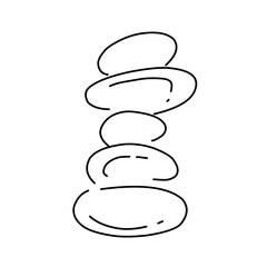 Stacked various sized stone simple design. Black and white hand drawn stone. Japanese spa and Zen stone. Towering stone

