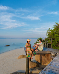 Relaxing moments on the serene shores of Koh Munnork Island in Thailand's Rayong province