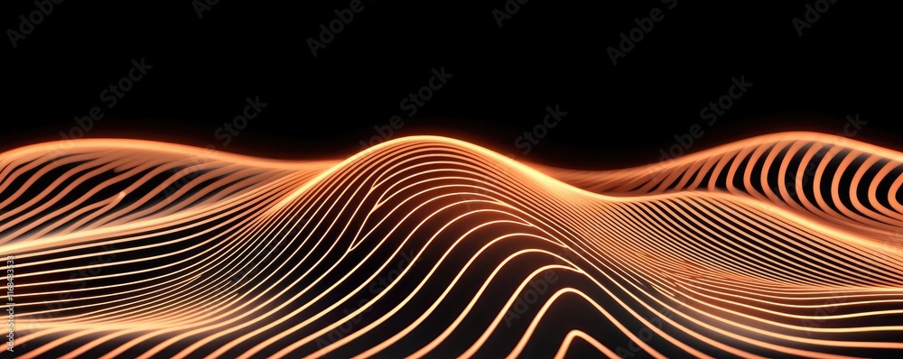 Poster Chalkboard abstract background idea. Abstract wavy lines in orange hues create a dynamic and modern aesthetic.