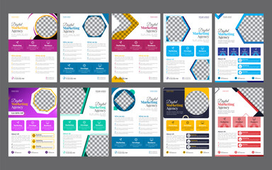 Business flyer design corporate flyer template geometric shape poster design brochure gradient abstract magazine background space for photo